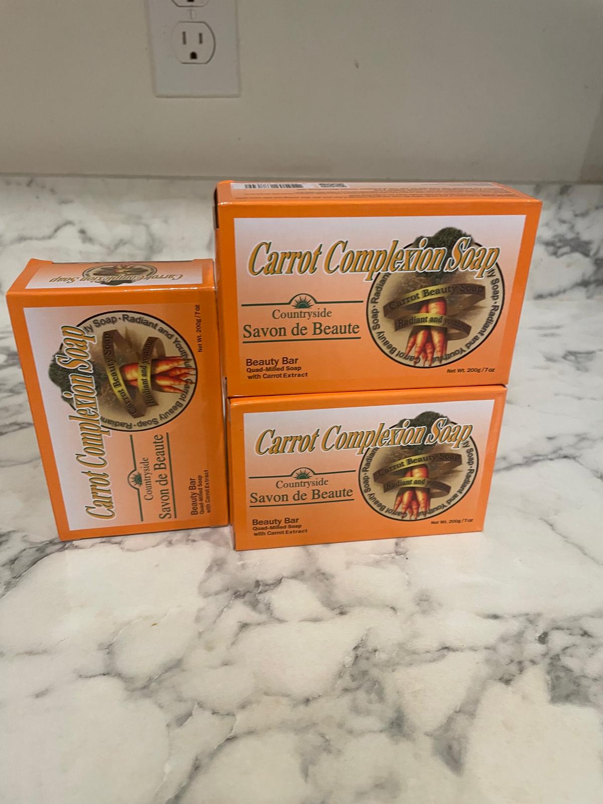 Carrot Complexion Bar Soap With Carrot Oil 125 Grams. Older Formula 7 Years Old (pack of 3)