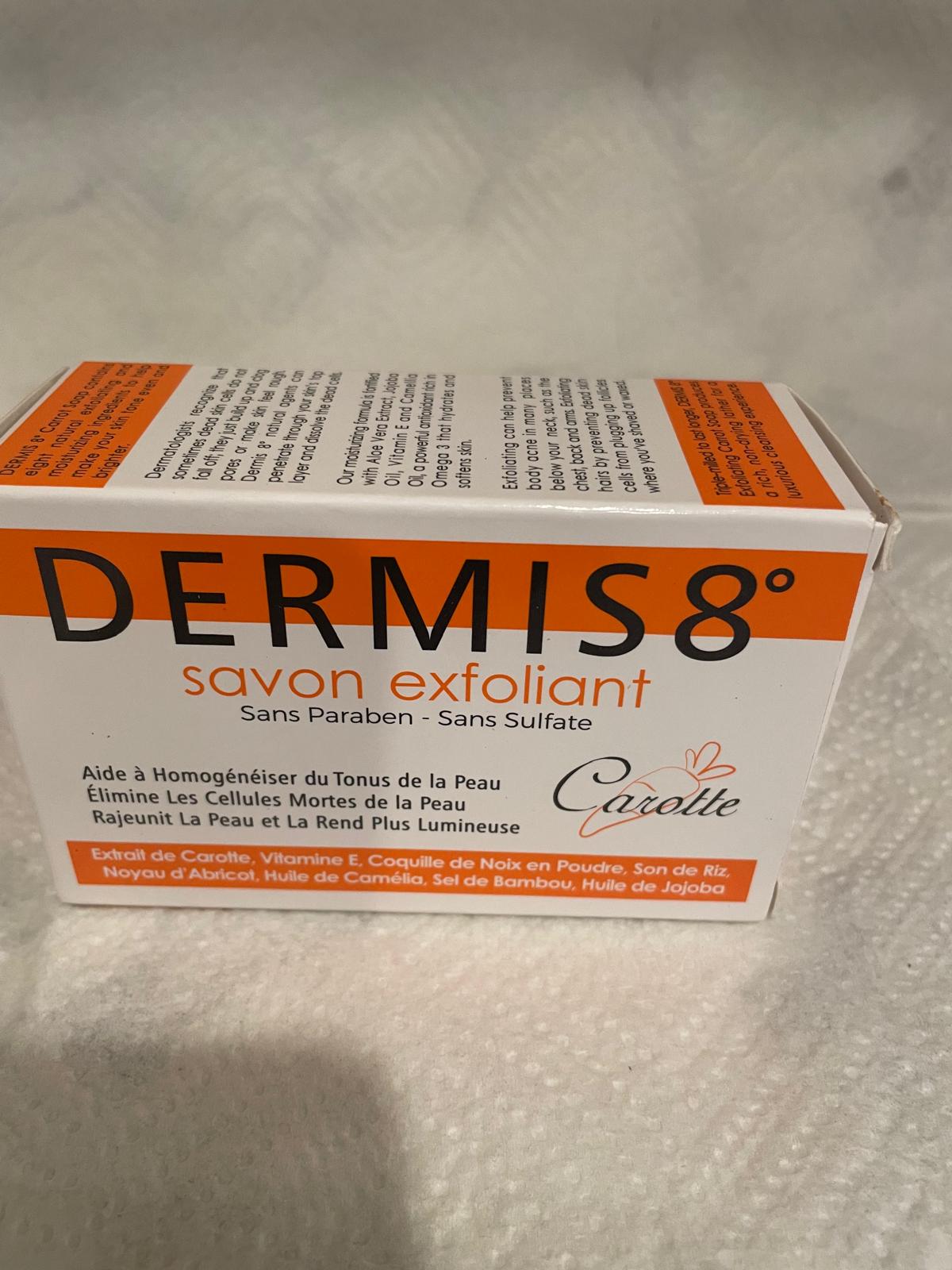 DERMIS8 8savonexfoliant Aide ahomogeneiser de tonus de la peauelimine les cellules mortes dela peaurajenit dela peauet la rend plus lumineuse