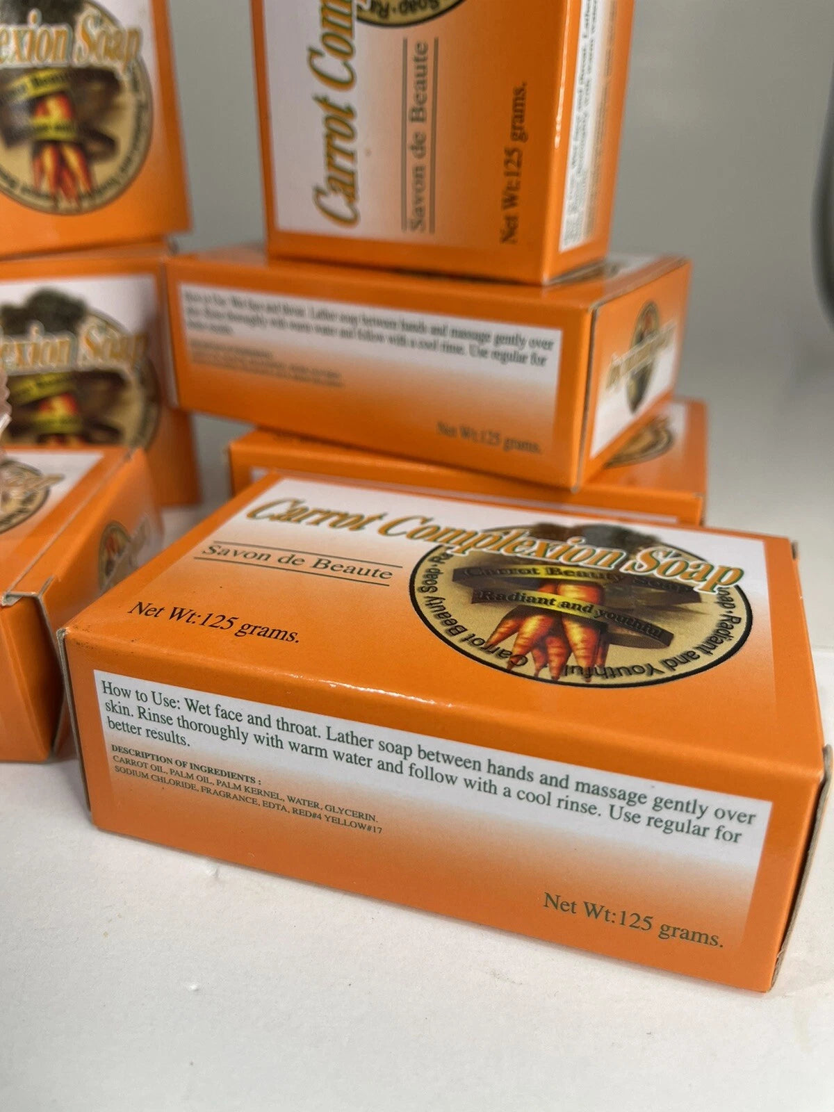 Carrot Complexion Bar Soap With Carrot Oil 125 Grams. Older Formula 7 Years Old (pack of 3)